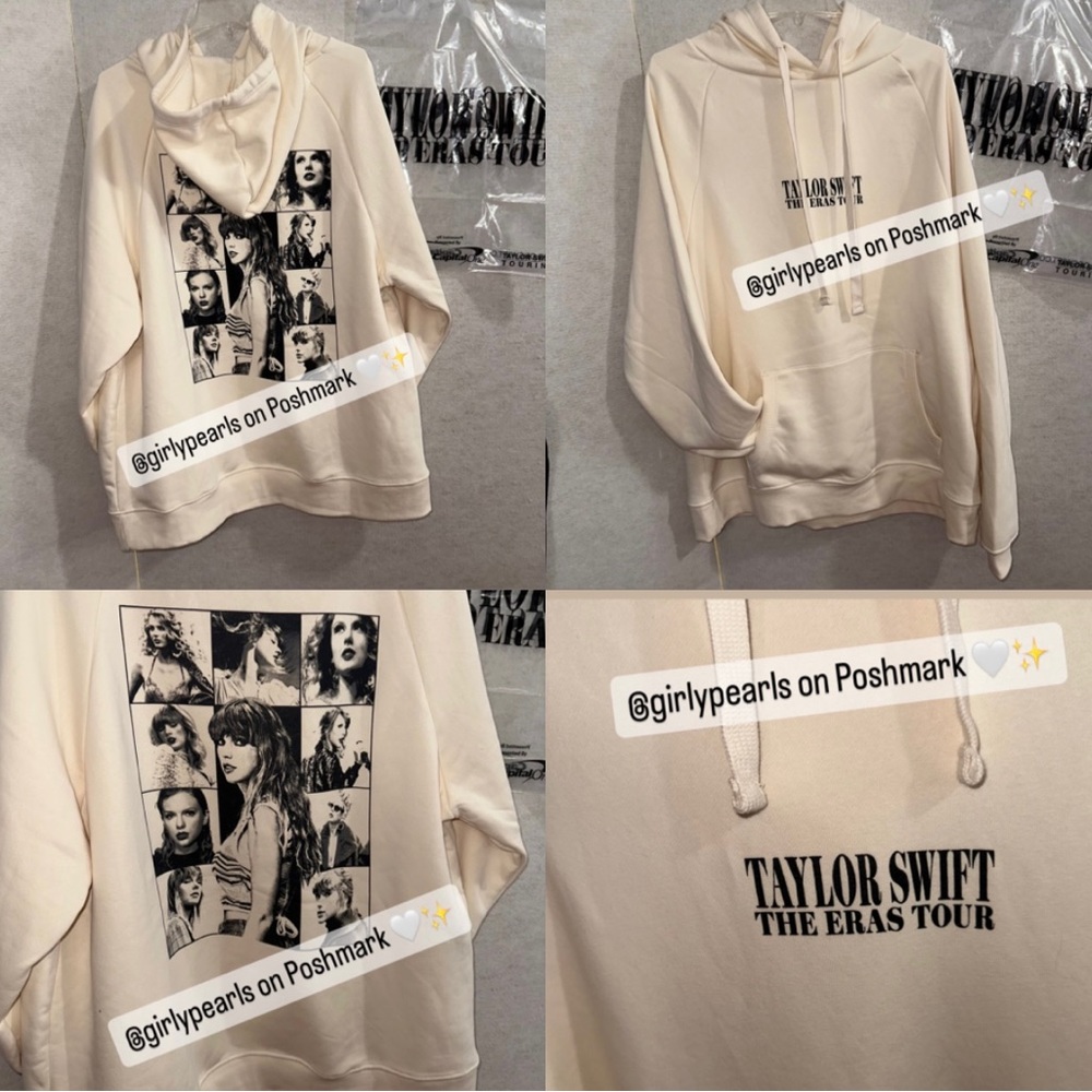 Taylor Swift Exclusive the Eras Tour Beige Hoodie Sweater NEW Official Merch